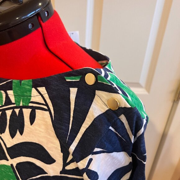 NWT Talbots Nantucket Slub Short Sleeve Shift Dress - Expressive Palms Womens 2X - Picture 5 of 6